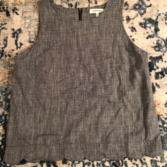 Monteau Tops - Dressy gray tank top